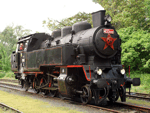 Valašskomeziříčská lokomotiva 433.002 se v celé své kráse představuje na nádraží v Tovačově   Foto: Pavel Porteš