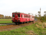 Motorový vůz M131.1448 odváží z Kojetína úplně poslední osobní vlak do Tovačova v roce 2008, a to dne   Foto: Rosťa Kolmačka