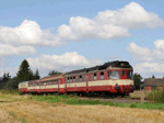 Tandem motorových vozů 851 005-9 a 831 183-9 odjíždí s osobním vlakem z Lobodic   Foto: Jakub Gregor
