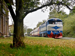 Podzimní atmosféru na nádraží v Tovačově s lokomotivou T478.1002 vystihuje snímek pořízený   Foto: Michal Boček