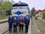Vlakový personál se s lokomotivou T478.1002 vyfotografoval na nádraží v Tovačově   Foto: Jana Plachá